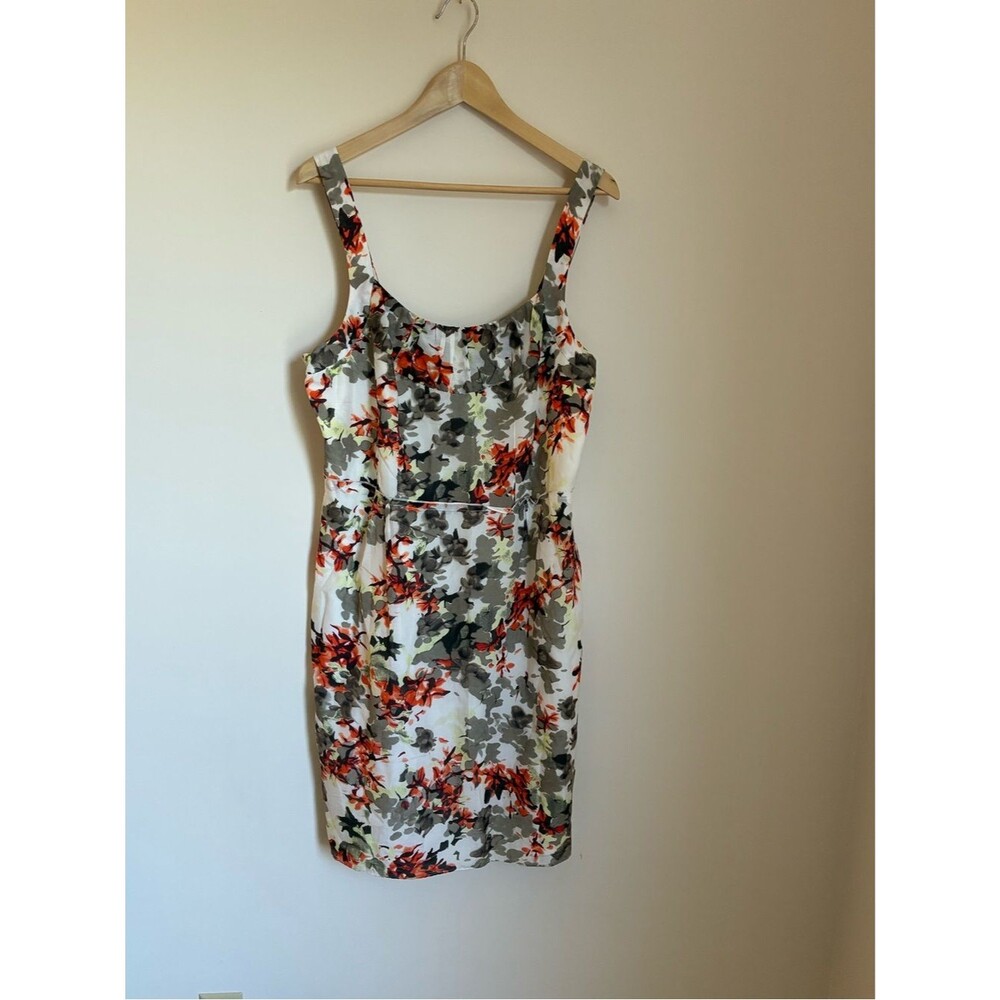 Banana Republic Sheath Dress in White and Orange - Women's Sleeveless Dress